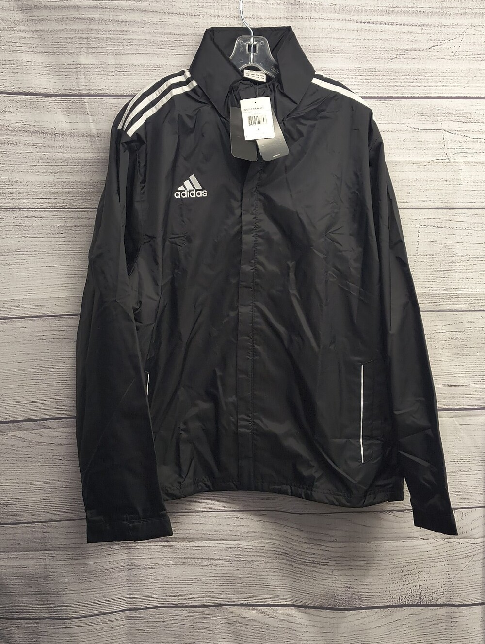 Adidas CORE11 Rain windbreaker jacket black soccer training Men's Size Large